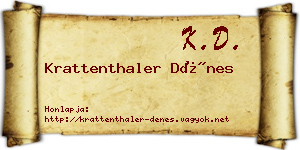 Krattenthaler Dénes névjegykártya